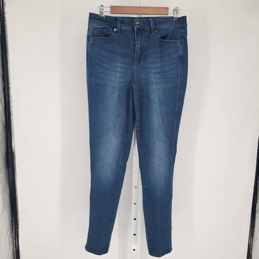 Seven 7 Womens Sz 8 High Waist Skinny Jeans Medium Wash Blue Denim