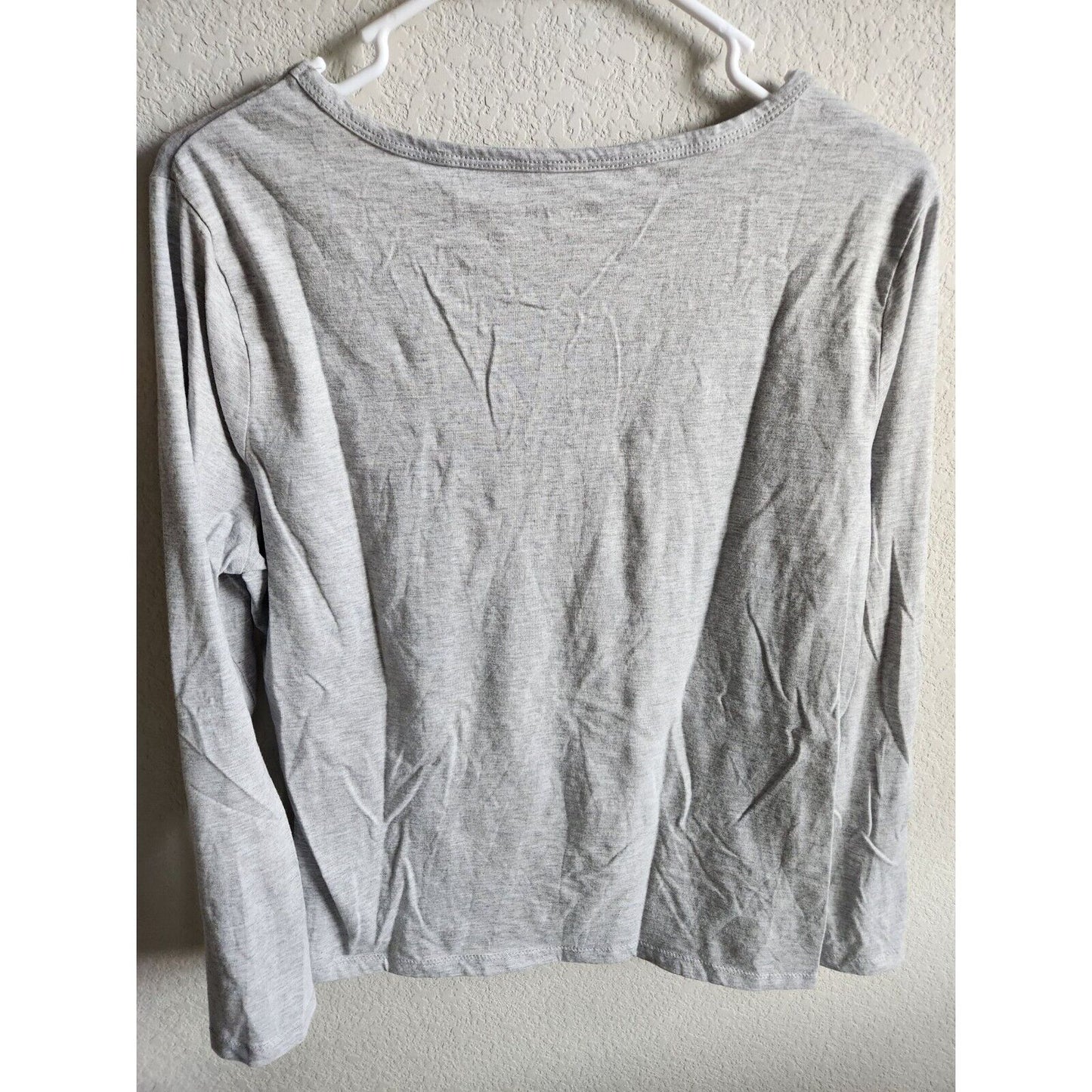 Roz & Ali Womes Sz L Long Sleeve T Shirt Gray Glitter Snowflake Print