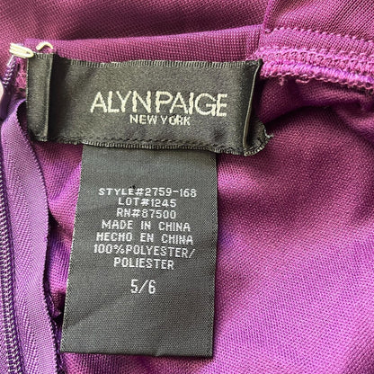 Alyn Paige New York Womens sz 6 Dark Purple Mini Dress Ruched