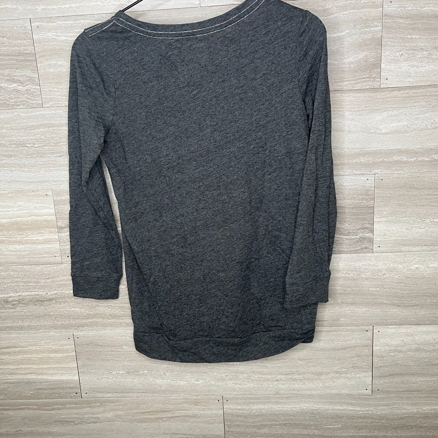 Old Navy Girls Sz L Long Sleeve T Shirt Smiles Change the World Gray