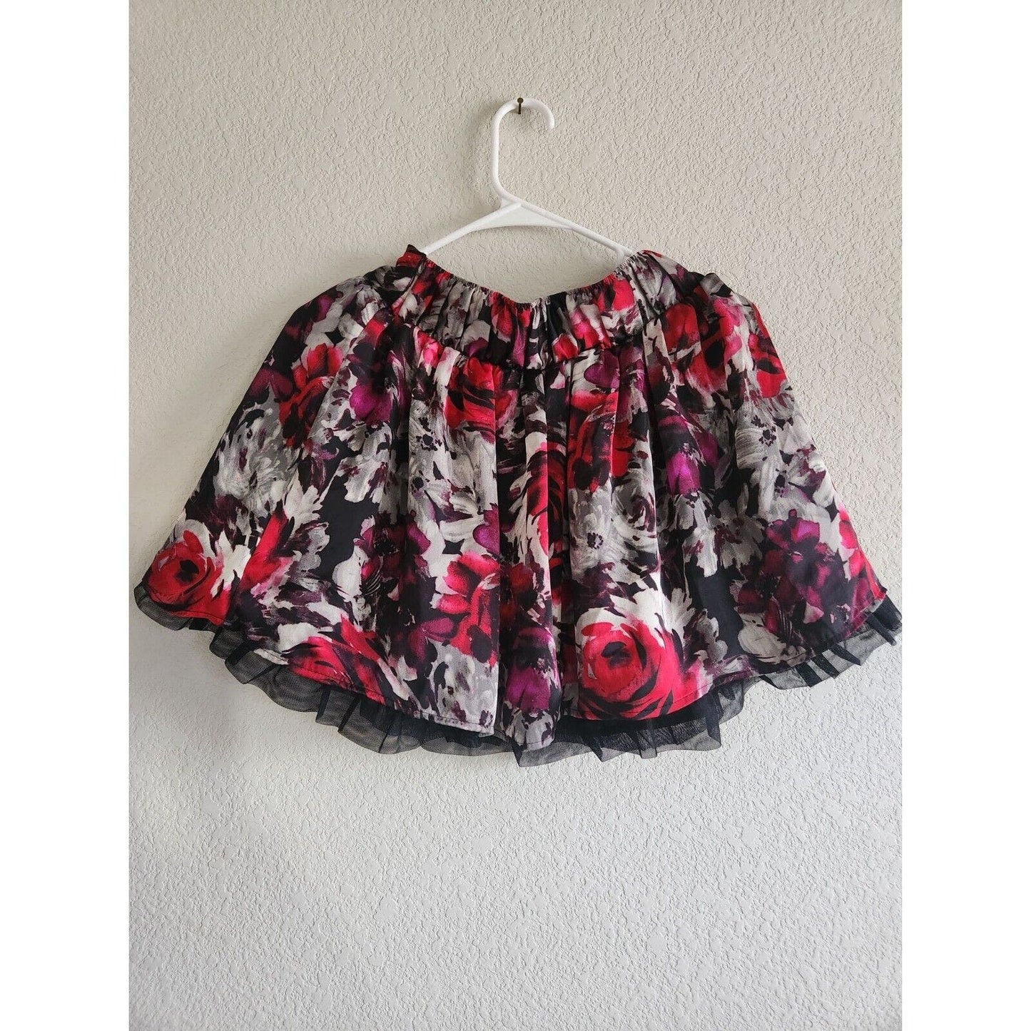 Candies Juniors Sz M Mini Skirt Black Red Tulle Hem Y2K