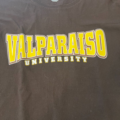 Champion Mens Sz XL Valparaiso University Short Sleeve Crewneck T Shirt Brown