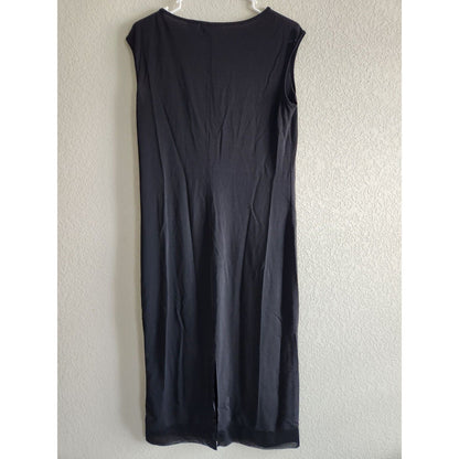 Parisian Signature Stretch Womens Sz S Maxi Dress Solid Black