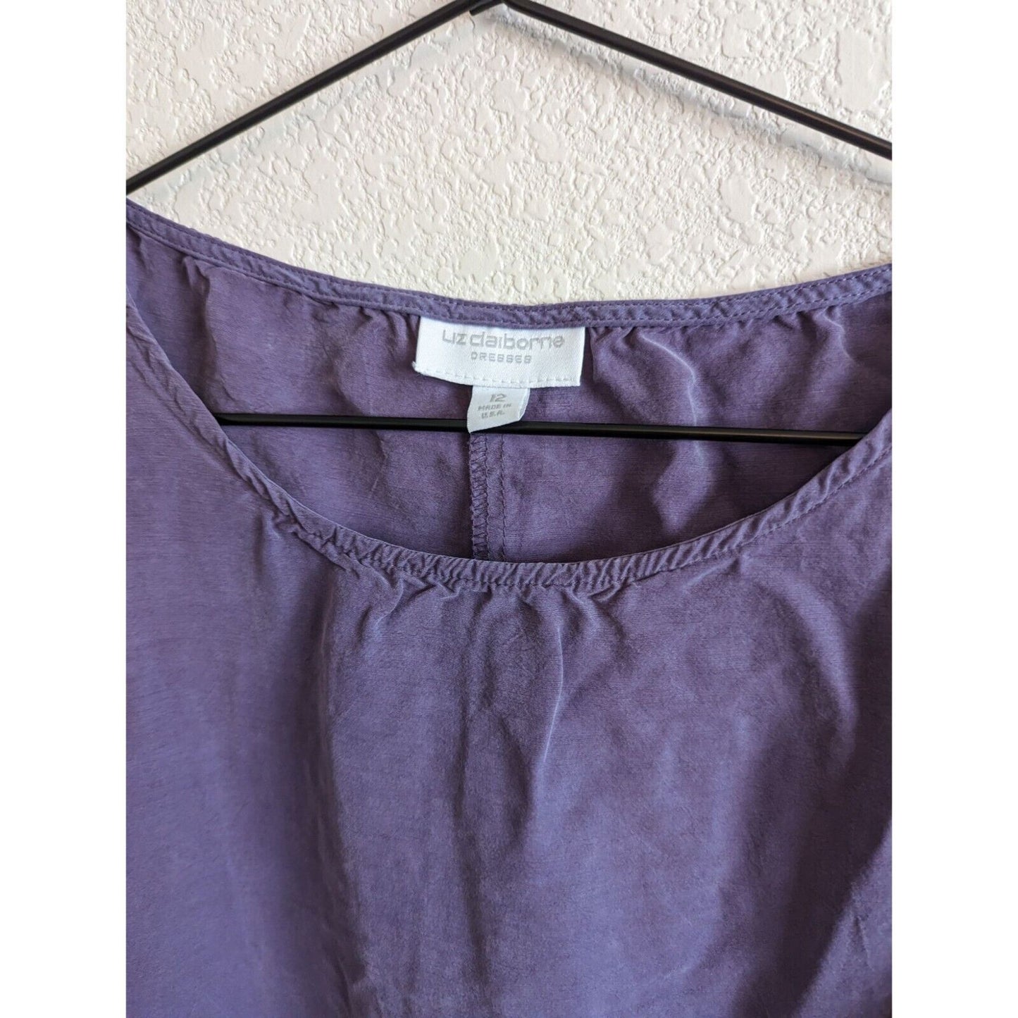 Liz Claiborne Womens Sz 12 100% Rayon Midi Dress Purple Sleeveless