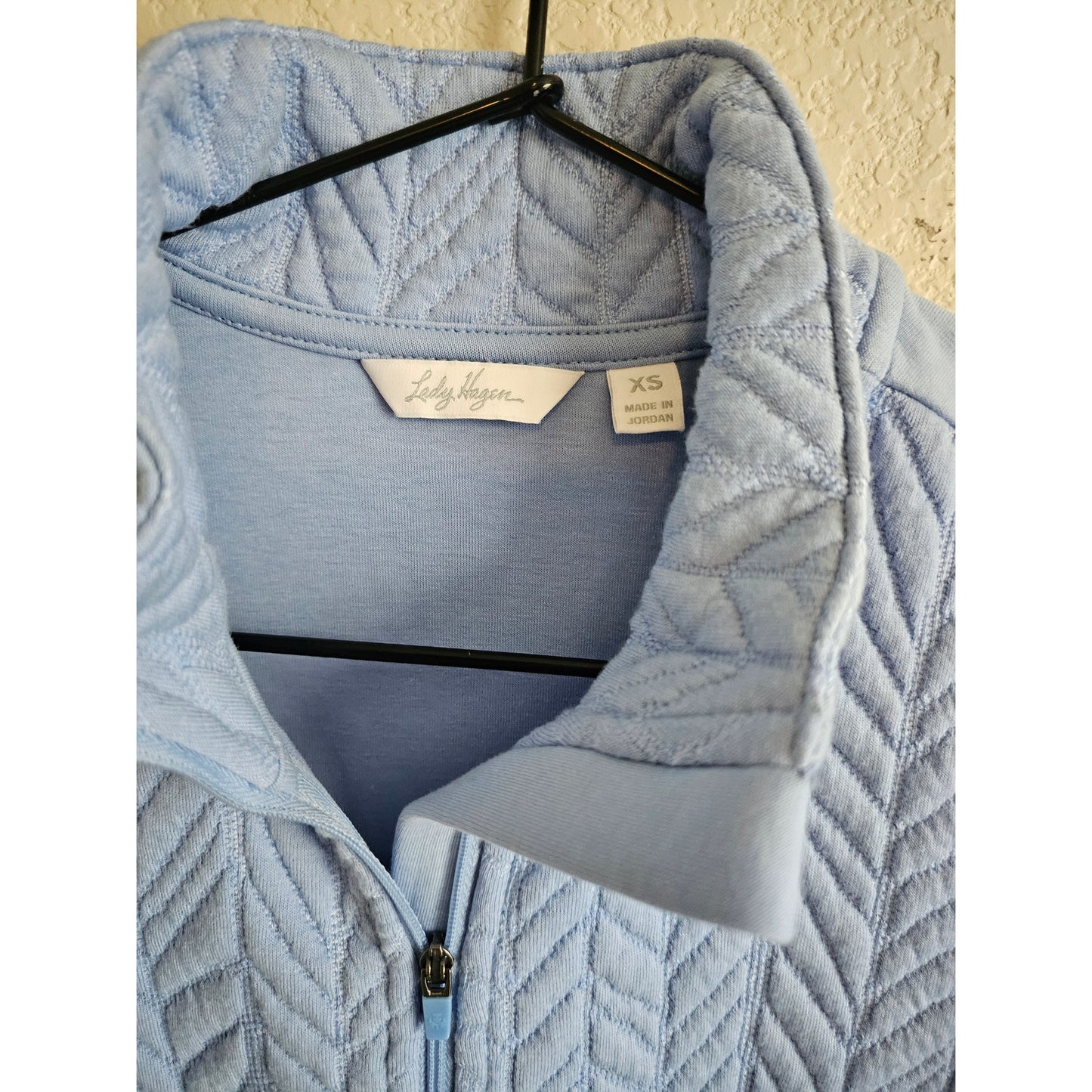 Lady Hagen Womens Sz XS Full Zip Quilted Golf Jacket Light Blue