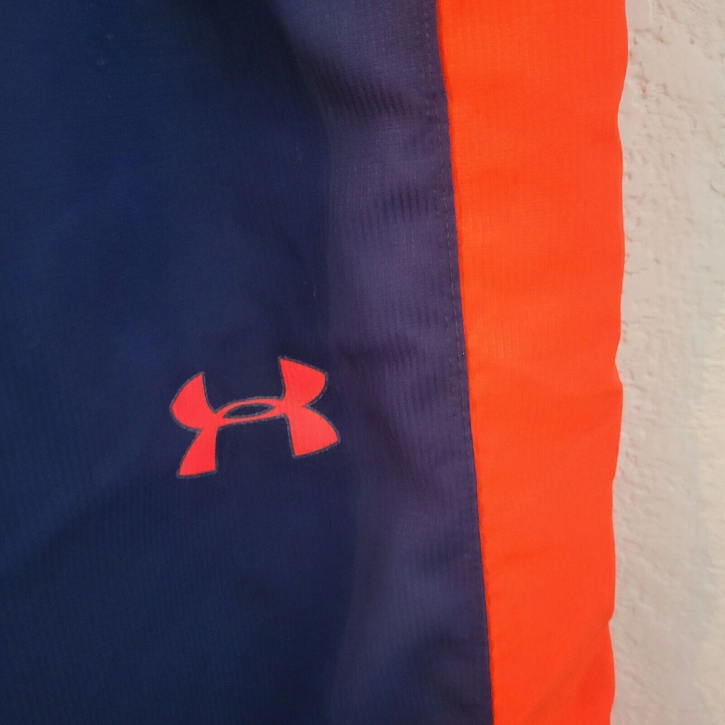 Under Armour Boys Sz L Loose Fit Track Pants Blue Orange