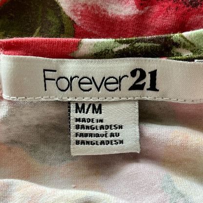 Forever 21 Womens Sz M Mini Dress Bright Floral Short Sleeve Fitted