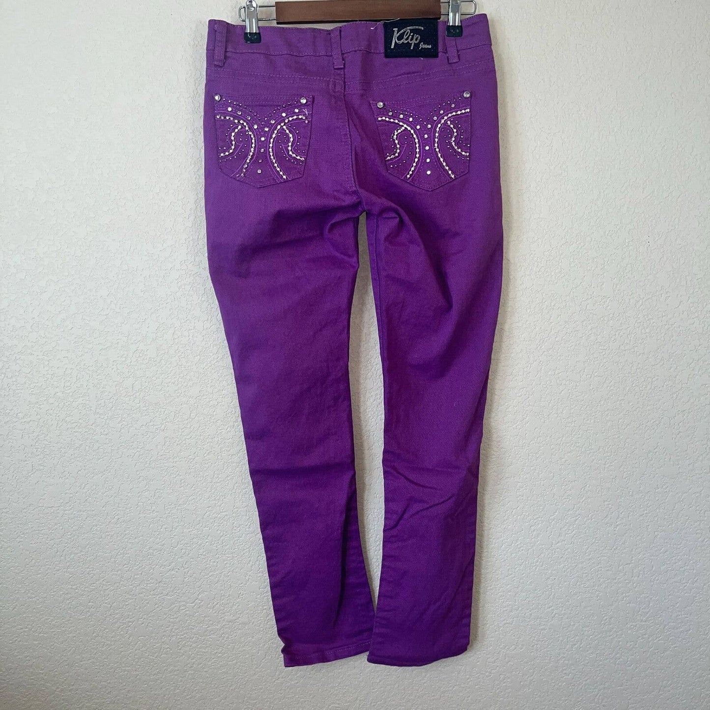 Vintage Y2K Klip Jeans Juniors Sz 11 Púrpura Jeans Pierna delgada