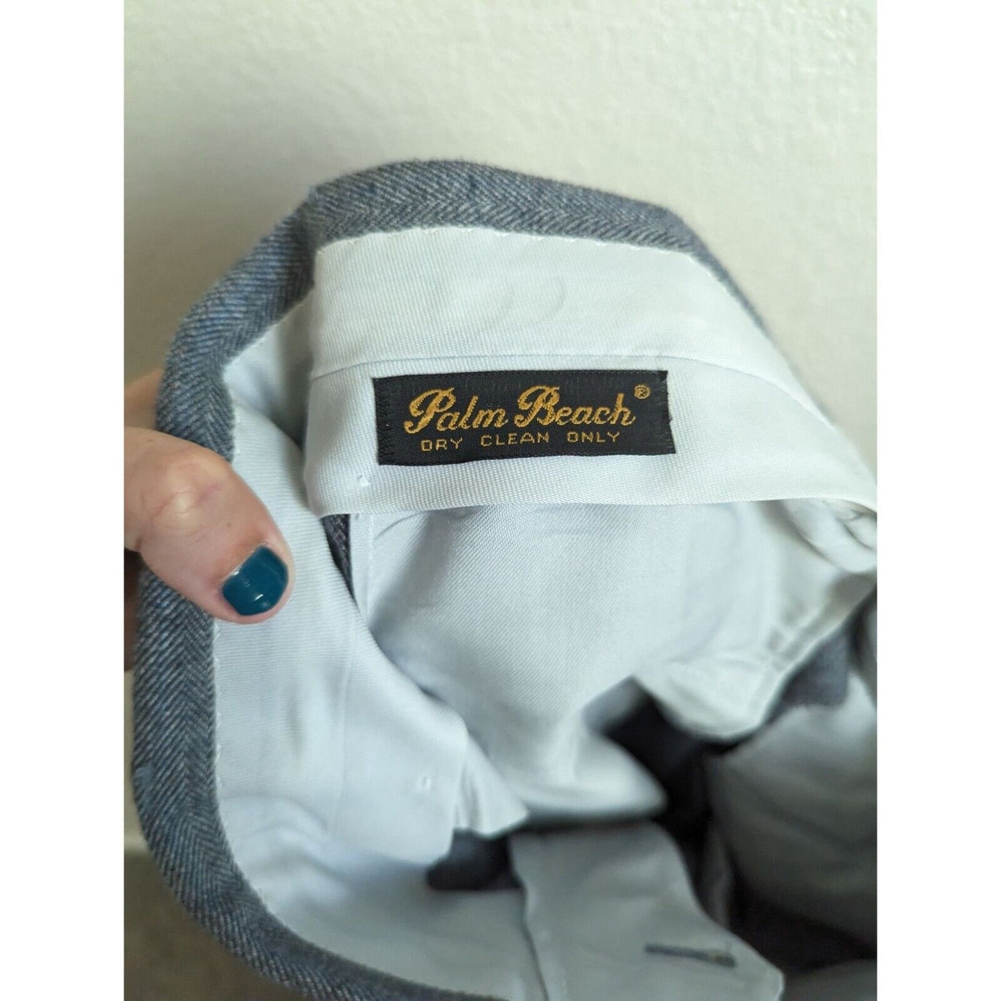 Vintage Palm Beach Mens Sz 42R 2 Piece Suit 2 Button Coat and Pants Gray 1970s