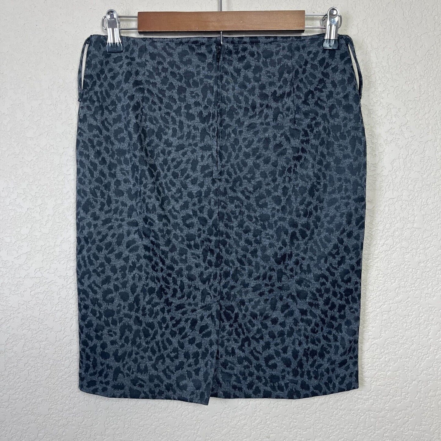 Klassy USA Vintage Y2K Womens Sz M Pencil Skirt Leopard Print Faux Leather