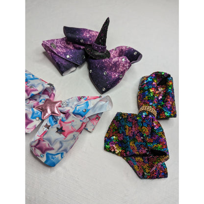 Lot of 3 Jojo Siwa Hair Bows Sequin Witch Hat Stars