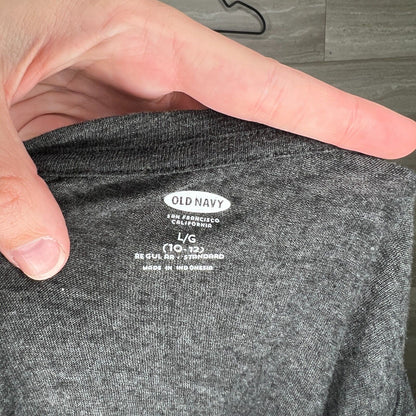 Old Navy Girls Sz L Long Sleeve T Shirt Smiles Change the World Gray