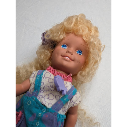 Vintage 1980s Playskool Dolly Surprise Blonde Hair Doll 10"