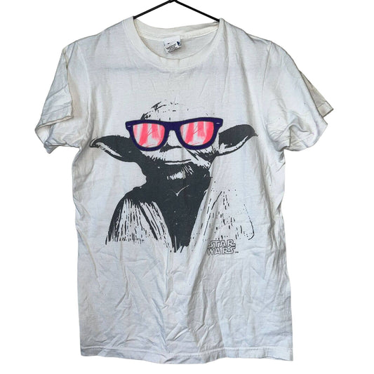 Star Wars Mens Sz S Short Sleeve T Shirt White Yoda Wearing Sunglasses