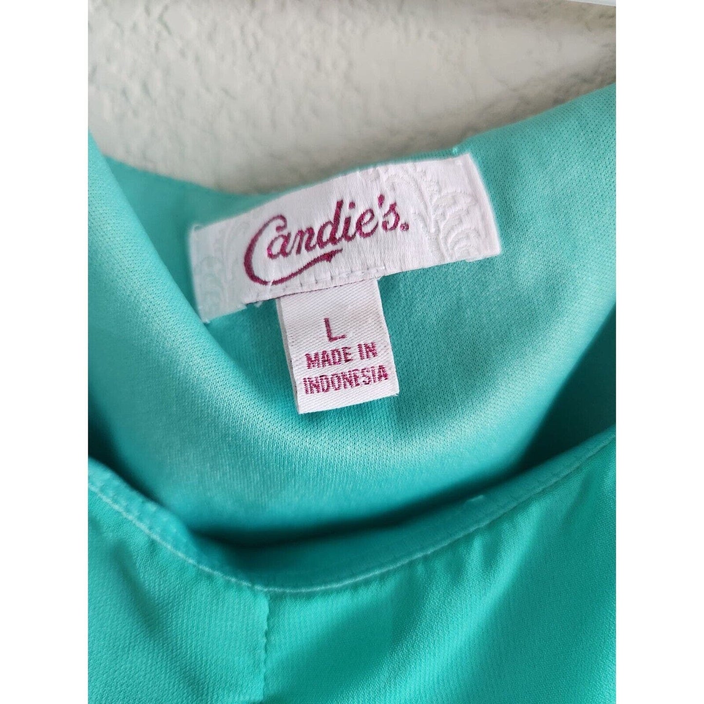 Candies Juniors Sz L Above Knee Dress Teal and Black Career Draped