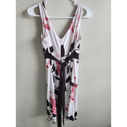 Speechless Womens Sz M Knee Length Dress Black Pink white Floral Sleeveless