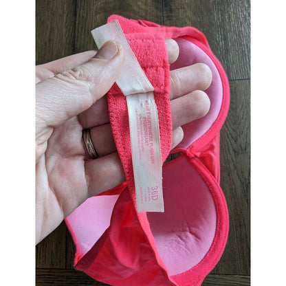 Pink by Victorias Secret Womens Sz 36D Lightly Padded Bra Bright Neon Pink