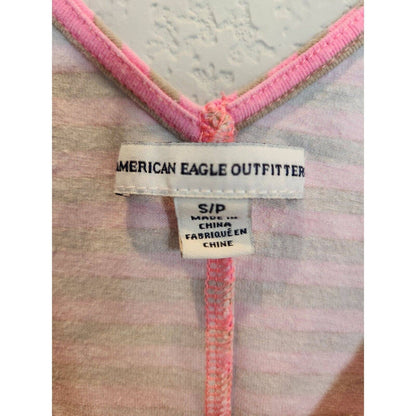 American Eagle Womens Sz S Mini Dress Pink and Taupe Striped