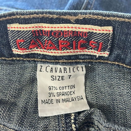 Vintage Cavaricci Juniors Sz 7 Mini Skirt Blue Jean Denim Y2K