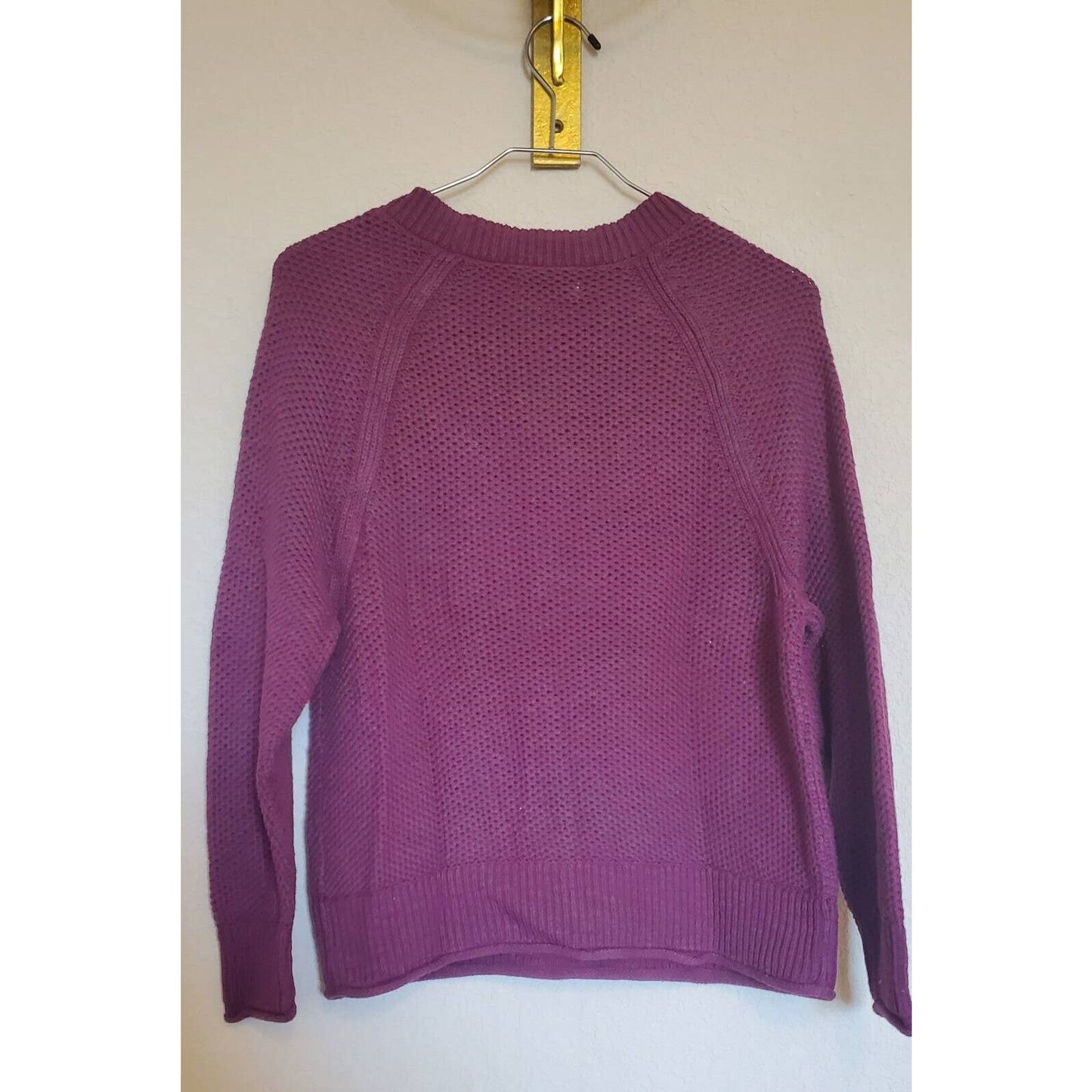 Sonoma Womens Petite PXS Crewneck Knit Sweater Purple Striped