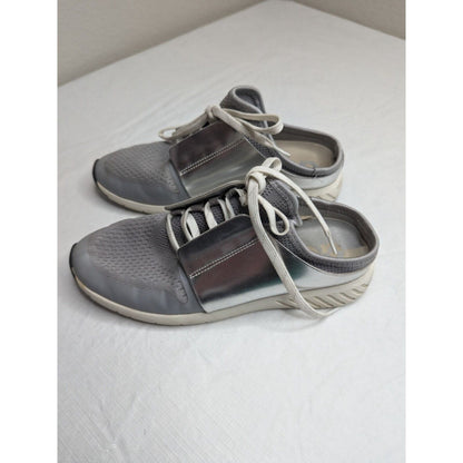 Dolce Vita Womens Sz 6.5 Slip On Tennis Shoes Silver Gray Lace Up