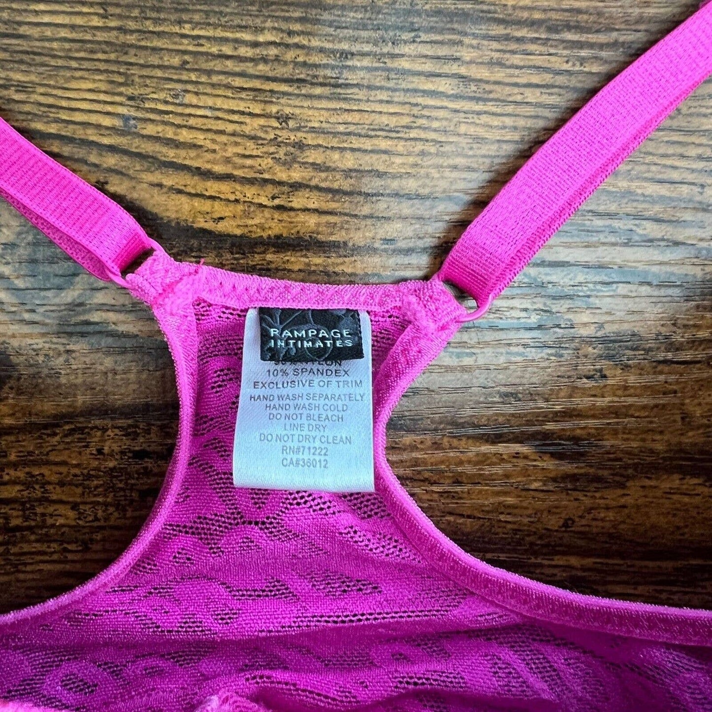 Rampage Intimates Womens Sz 34D Front Clasp Pink T Shirt Bra Y2K