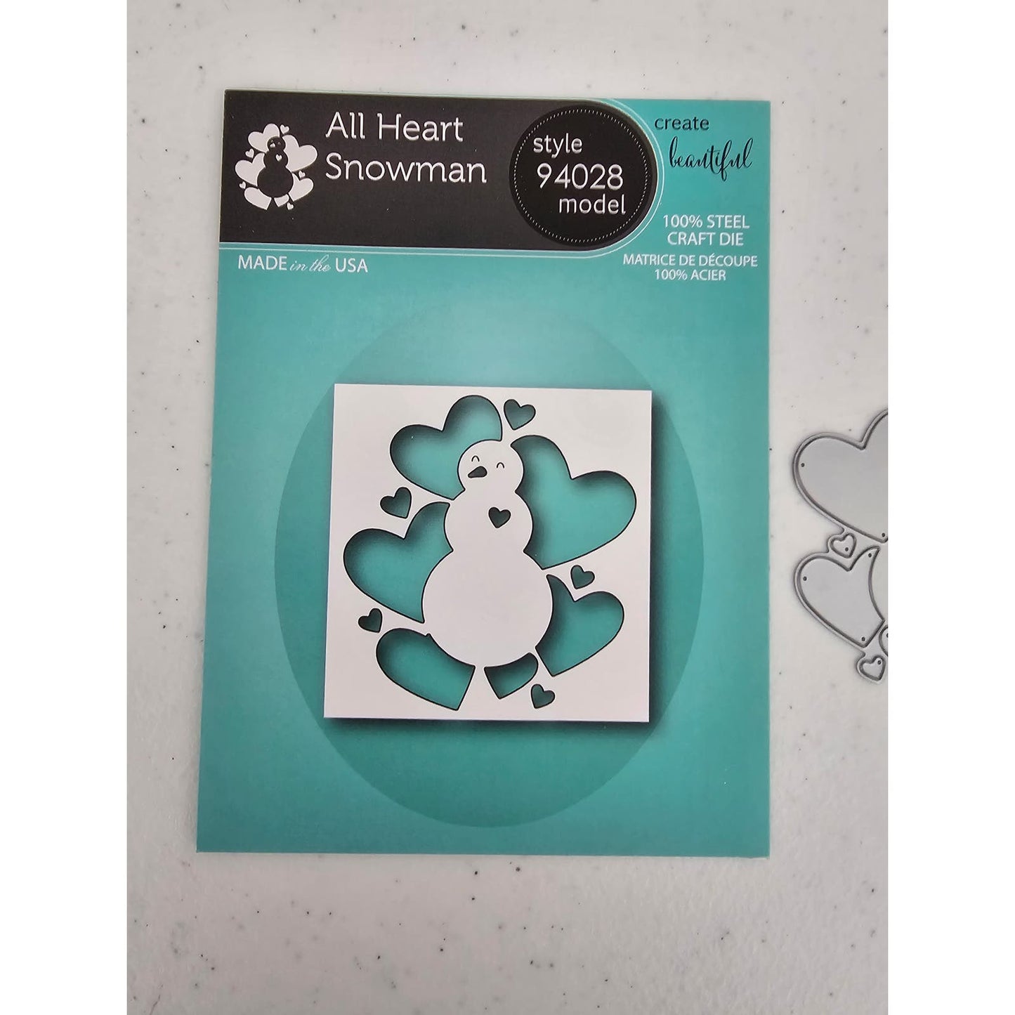 Memory Box All Heart Snowman Steel Die Style 94028 Christmas Winter