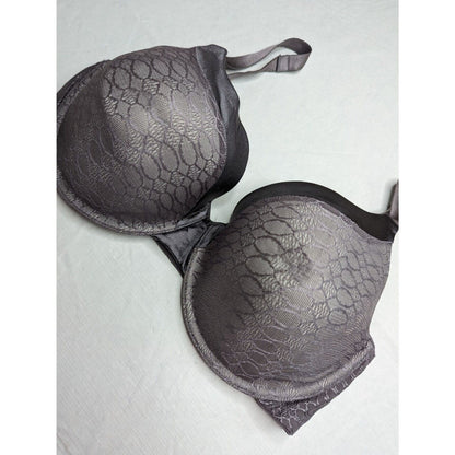 Sweet Nothings by Maidenform Sz 38DD Lightly Padded T Shirt Bra Gray Silver