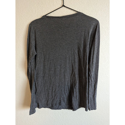 GAP Womens Sz S Long Sleeve Cotton T Shirt Charcoal Gray