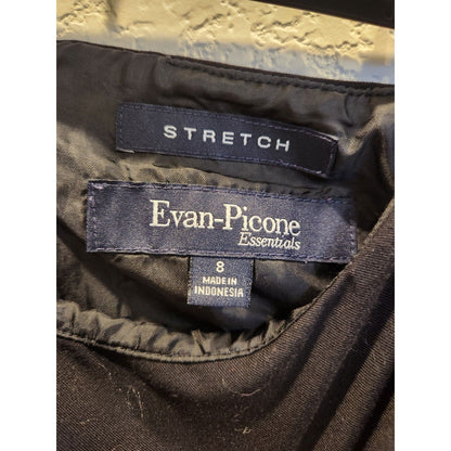 Vintage 1990s Evan Picone Womens Sz 8 Knee Length Solid Black Career Skirt