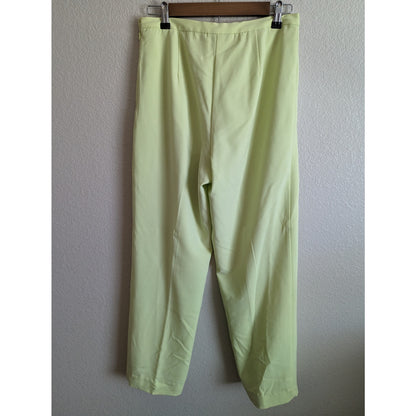 Bob Mackie Wearable Art Womens Sz 6 Straight Leg Pants Pastel Lime Green