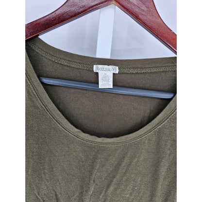 Bozzolo Womens Sz 2X Short Sleeve Scoop Neck T Shirt army Green