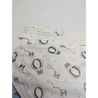 Head Shoulders Toes & Bows Set of 2 Handkerchief Style Baby Boy Bibs NEW