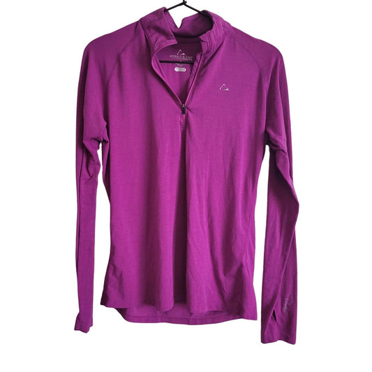 Paradox Womens Sz M 1/4 Zip Merino Blend Purple Compression Jacket