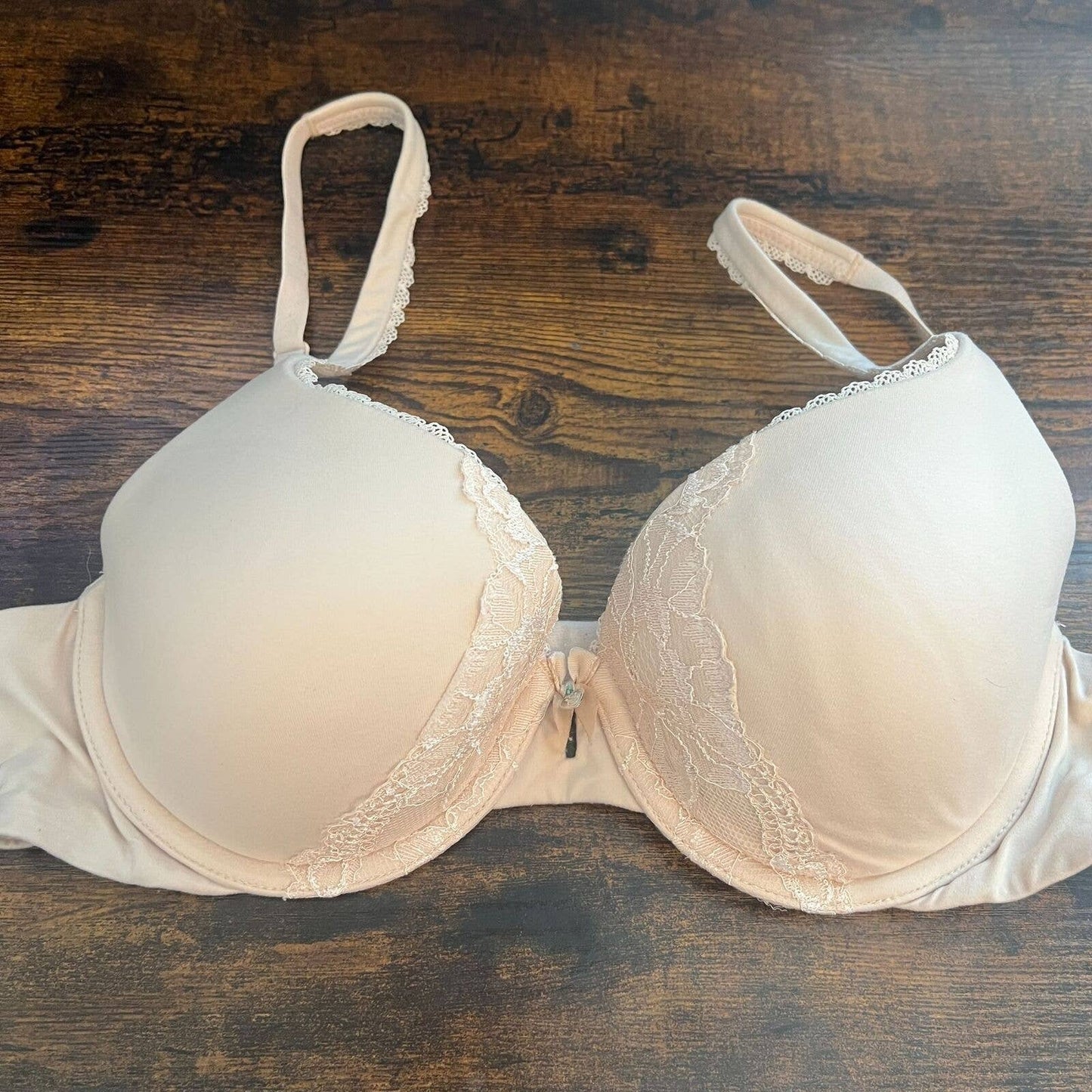 Victorias Secret - Sujetador acolchado de cobertura perfecta para mujer, talla 34 C, color beige claro