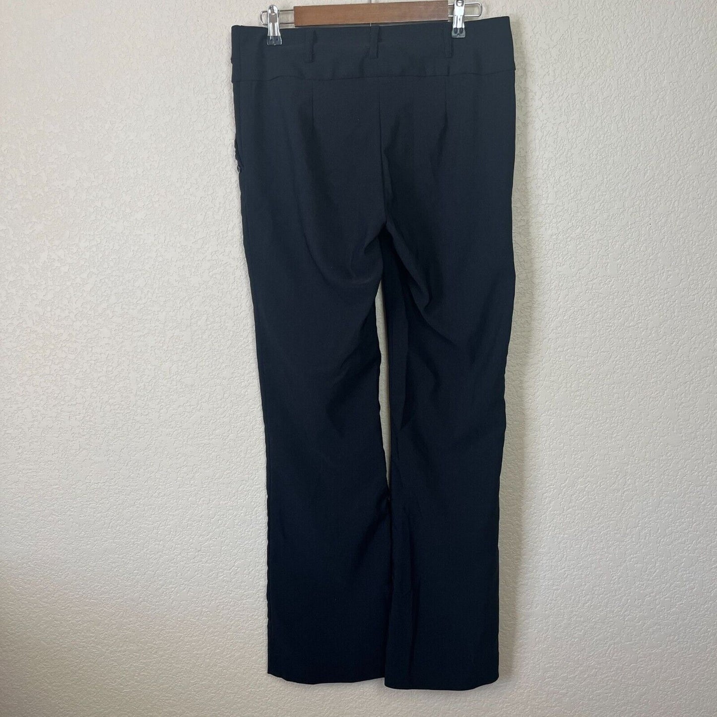 NY Invasion Juniors Sz 11 Flare Leg Career Pants Solid Black Y2K