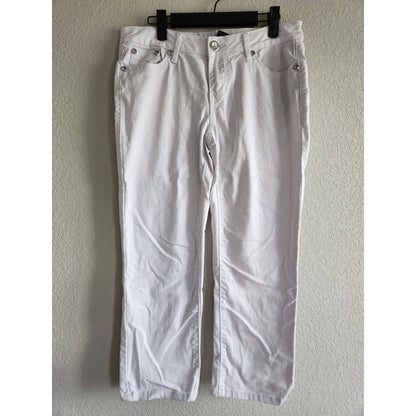 Apt 9 Mujeres Sz 6 Pantalones Capri De Mezclilla Blanco Pierna Recta