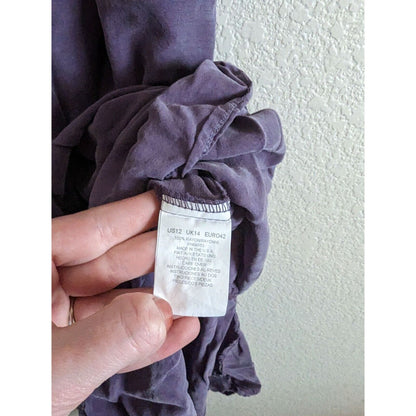 Liz Claiborne Womens Sz 12 100% Rayon Midi Dress Purple Sleeveless