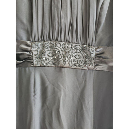 Vintage 1990s Stage Accents Womens Sz 8 Maxi Dress Show Choir Black Beaded