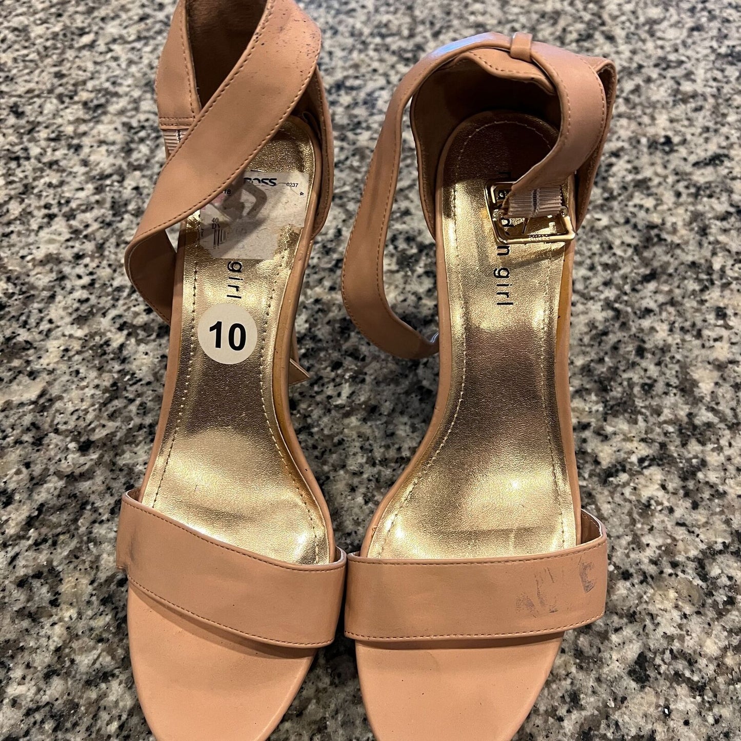 Madden Girl Womens Sz 10 Platform Sandals Heels Beige Y2K