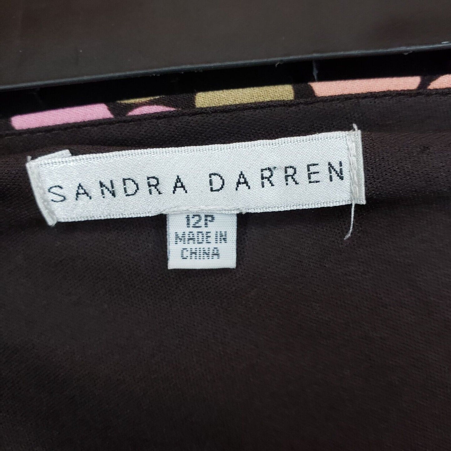 Vintage 1990s Sandra Darren Womens Sz 12P Petite Midi Dress Pink Polka Dot