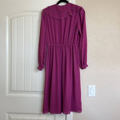 Vintage 1960s Hal Ferman Womens Sz 10 Long Sleeve Midi Dress Mod