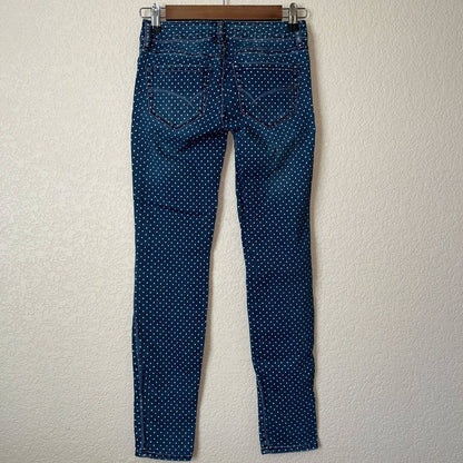 Bullhead Black Juniors Sz 1 Skinniest Fit Blue Jeans Polka Dot