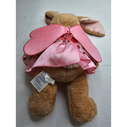 Build a Bear 16" Plush Stuffed Animal Bunny Rabbit Angel Wings Pink Heart Dress