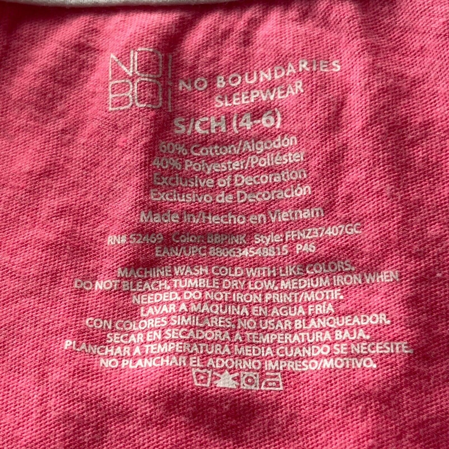 No Boundaries Womens Sz S Sleep Shirt Bright Pink Sleep it Off