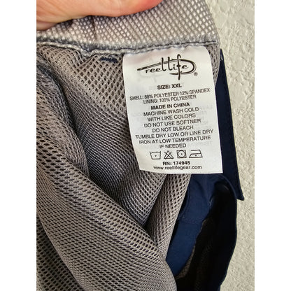 Reel Life Mens Sz XXL Fishing Athletic Shorts Dark Blue Lined