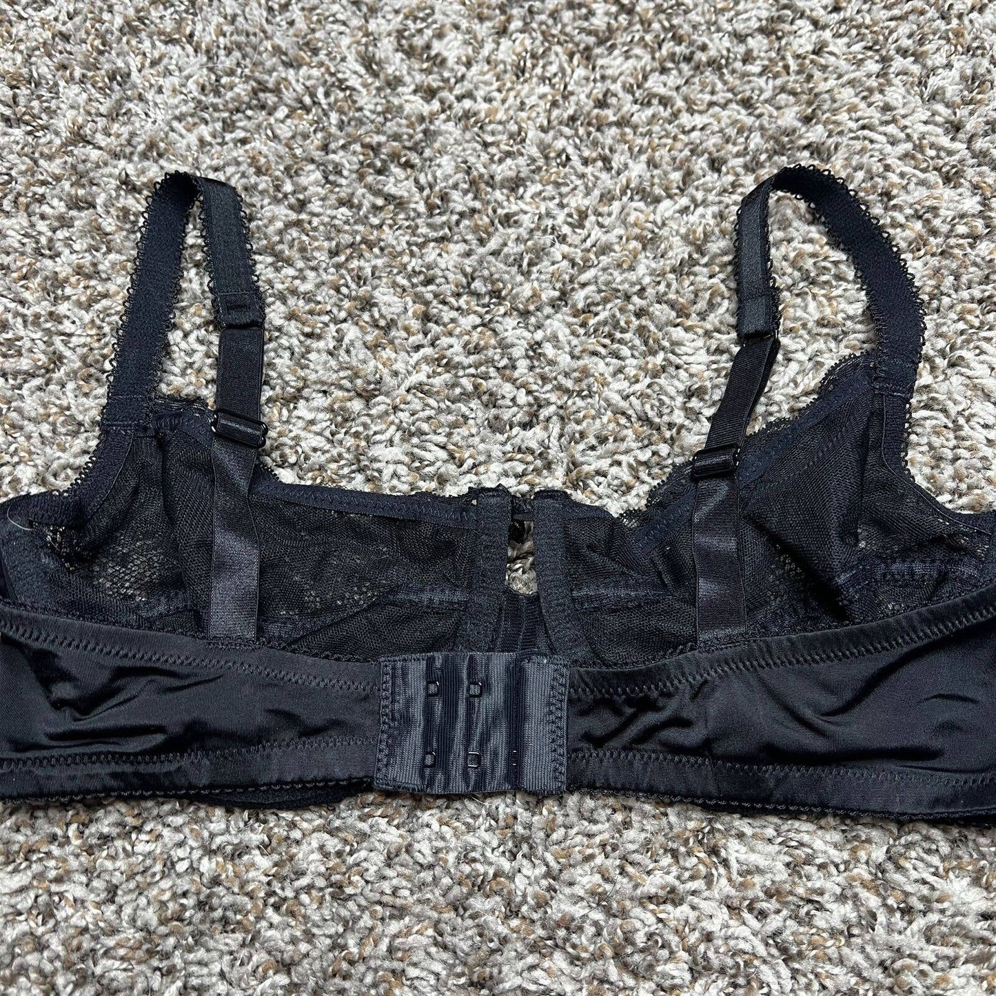 Jones New York Womens Sz 36C Unlined Black Lace Demi Bra