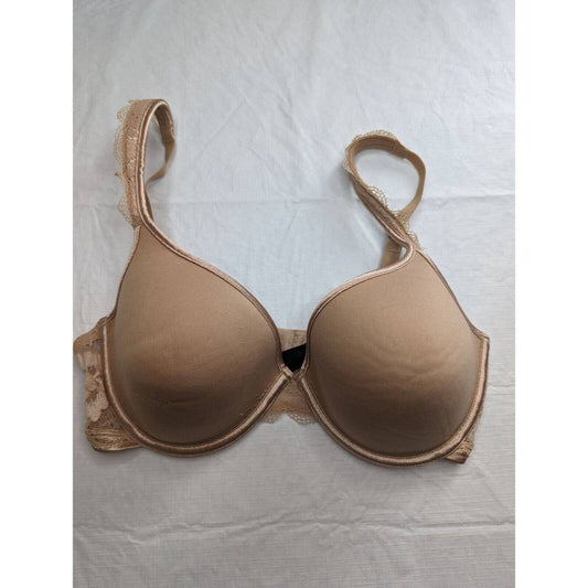 Soma mujeres Sz 32DD beige claro camiseta sujetador encaje lados