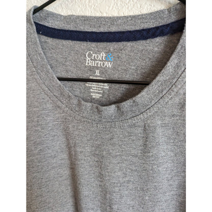 Croft & Barrow Mens Sz XL Long Sleeve T Shirt Solid Gray