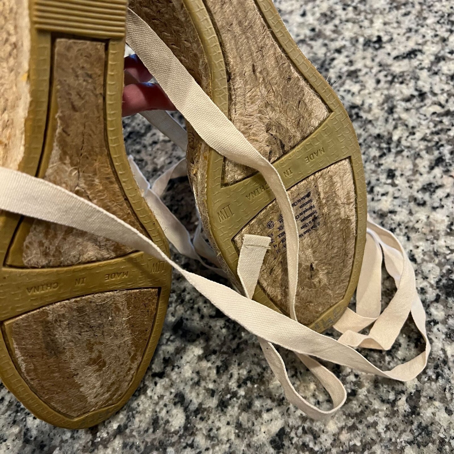 Montego Bay Club Womens Sz 11 Espadrill Wedge Shoes Embroidered Strappy